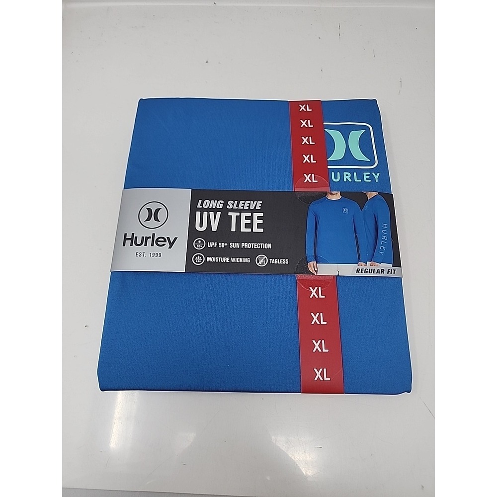 Hurley Men's Sunny Side Hybrid Stretch‎ Tagless UV T-Shirt XL Blue